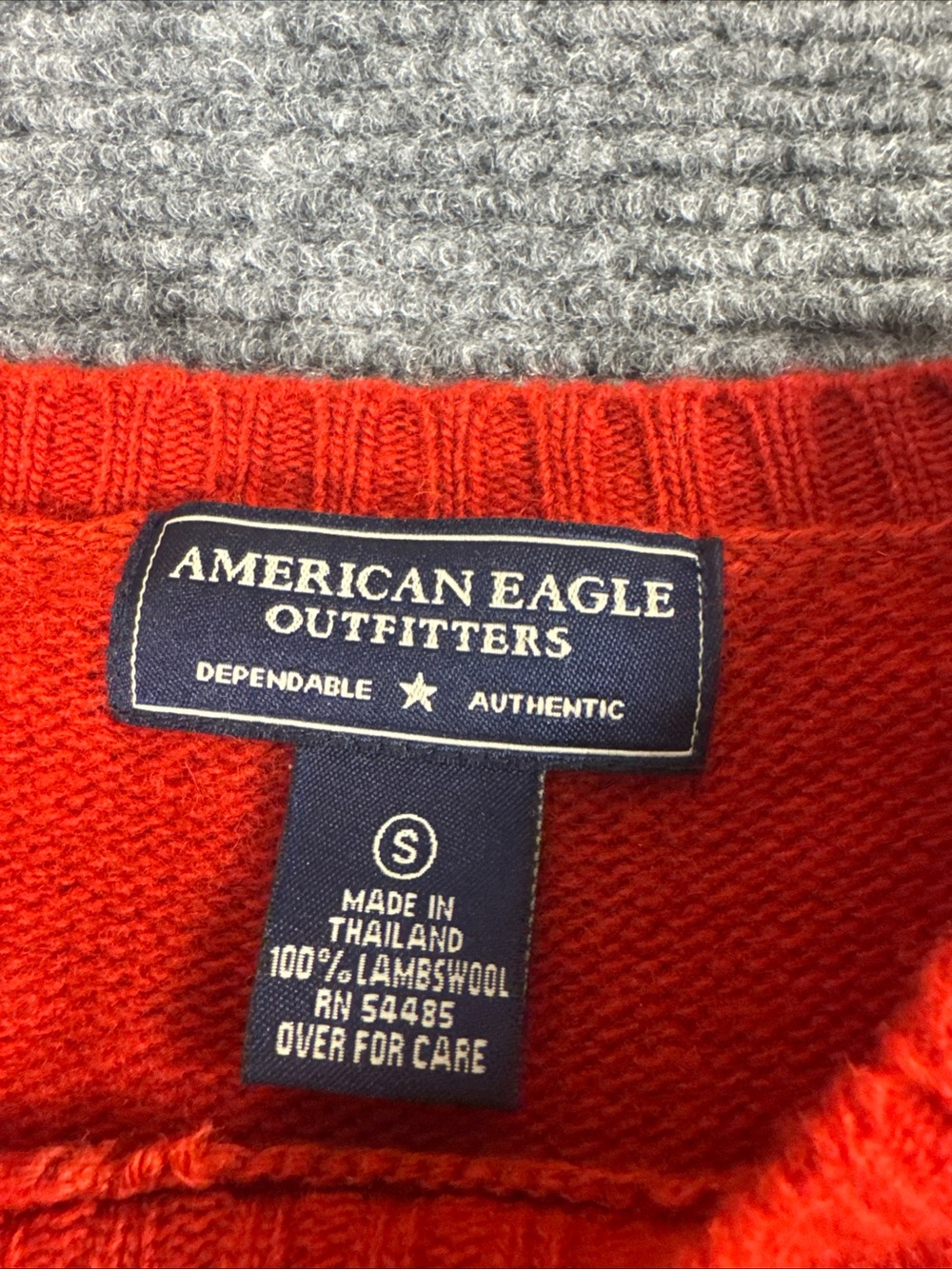 Vintage American Eagle Lambs Wool Sweater Striped Fair Isle Women S Red Blue 90s - Picture 3 of 7